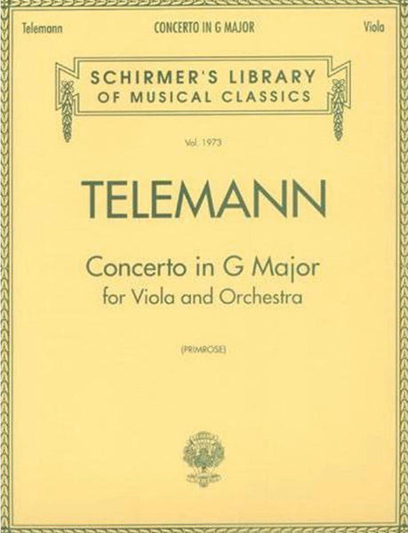 Telemann, Concerto in G for Viola and Piano (Schirmer)