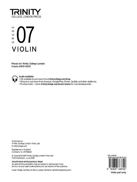 Trinity College London Violin 2020-23 Grade 7 Part Only