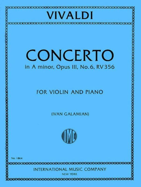 Vivaldi, Concerto in A Minor Op. 3 No. 6 for Violin and Piano (IMC)