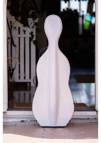 Vivo Deluxe Fibreglass Cello Case 3/4 Textured White